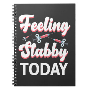 Phlebotomy Humour Syringe Draw Blood Venipuncture Notebook