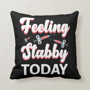 Phlebotomy Humour Syringe Draw Blood Venipuncture Throw Pillow