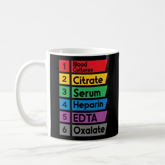 Phlebotomy Lab Technician Order Of Draw Phlebotomi Coffee Mug (Left)