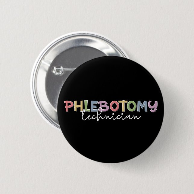 Phlebotomy Technician PBT Phlebotomy Tech 2 Inch Round Button (Front & Back)
