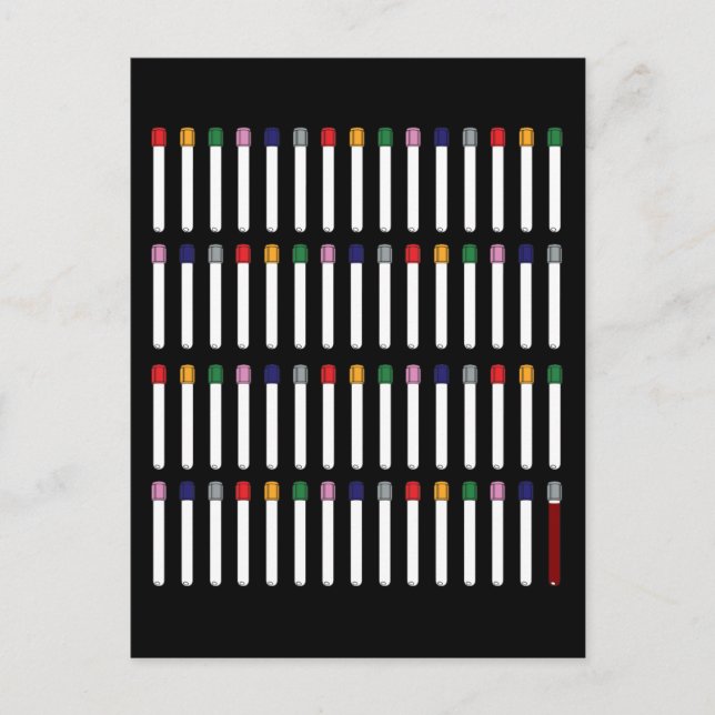 Phlebotomy Tubes Postcard (Front)