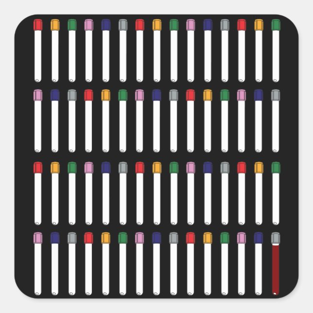 Phlebotomy Tubes Square Sticker (Front)