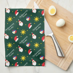 Phlippines Christmas Maligayang Pasko Tagalog Kitchen Towel