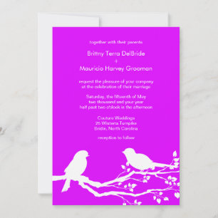 Phlox Love Birds Weddings Customized Invitation