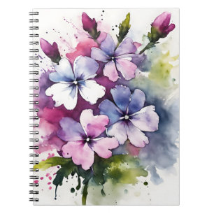 Phlox - Watercolor flowers Notebook