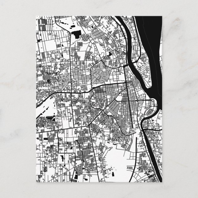 Phnom Penh Cambodia City Map Postcard (Front)