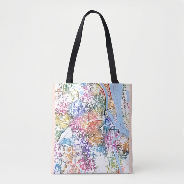 Phnom Penh Cambodia City Map Tote Bag (Front)