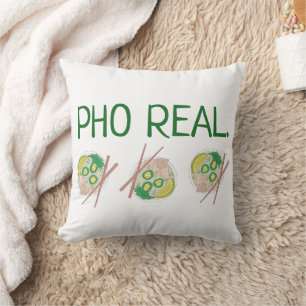 Pho (For) Real Vietnamese Chicken Noodle Soup Food Throw Pillow