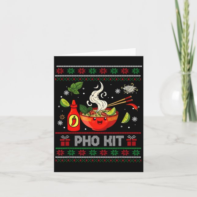 Pho Kit Apparel Ugly Xmas Pajamas Matching Family  Card (Front)