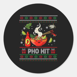 Pho Kit Apparel Ugly Xmas Pajamas Matching Family Classic Round Sticker