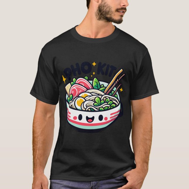 Pho Kit Cute Smiling Pho Bowl T-Shirt (Front)
