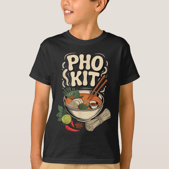 Pho Kit Vietnamese Noodle Soup Bowl Herbs Lime Chi T-Shirt (Front)