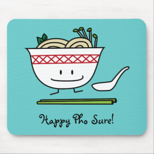 Pho Noodle Bowl Vietnam soup spoon chopsticks Mouse Pad