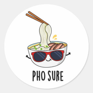 Pho Sure Funny Pho Soup Noodle Pun  Classic Round Sticker