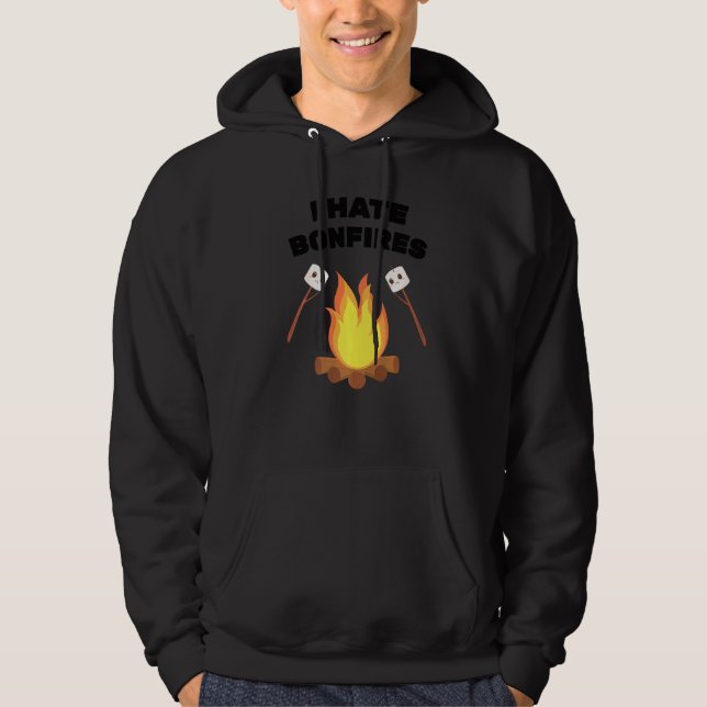 Phobia I Hate Bonfires Camping Smores Marshmallows Hoodie (Front)