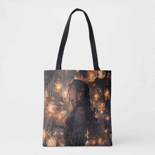 Phoebe in the Hall of Lanterns Tote Bag (Front)