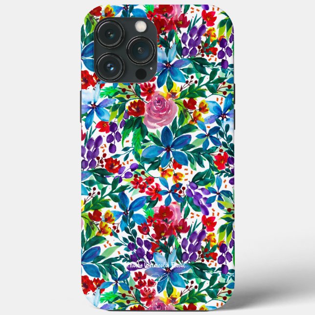 Phoebe Watercolor Floral Customizable Case-Mate iPhone Case (Back)