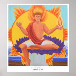 Phoebus Apollo - Seated on the Mystic Purple Lotus Poster