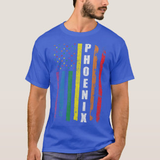 Phoeni Us American Flag Rainbow Gay LGBT Pride Mon T-Shirt