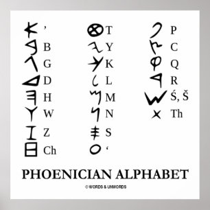 Phoenician Alphabet (Ancient Language Symbols) Poster