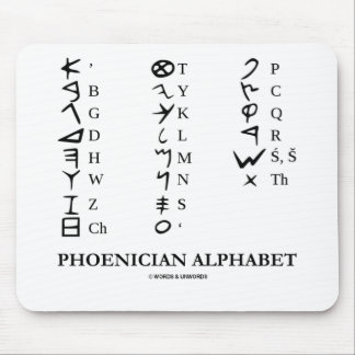 Phoenician Alphabet (Linguistics Cryptography) Mouse Pad