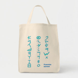 Phoenician alphabet tote bag