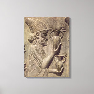 Phoenician carrying two offering, detail relief canvas print