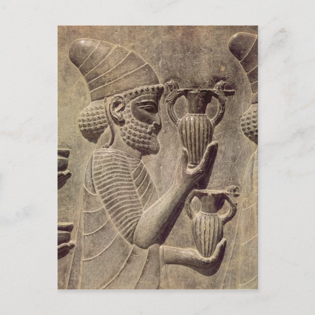 Phoenician carrying two offering, detail relief postcard (Front)
