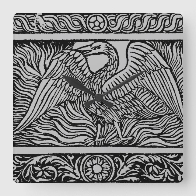 Phoenix, 1524 square wall clock (Front)