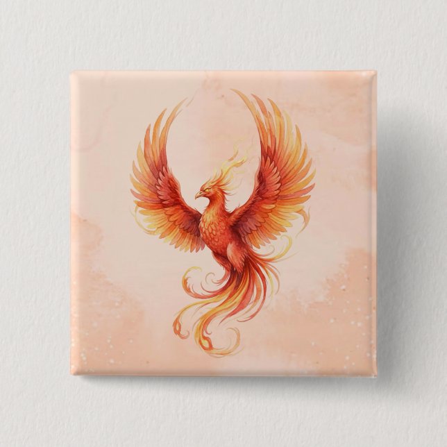 Phoenix 2 Inch Square Button (Front)