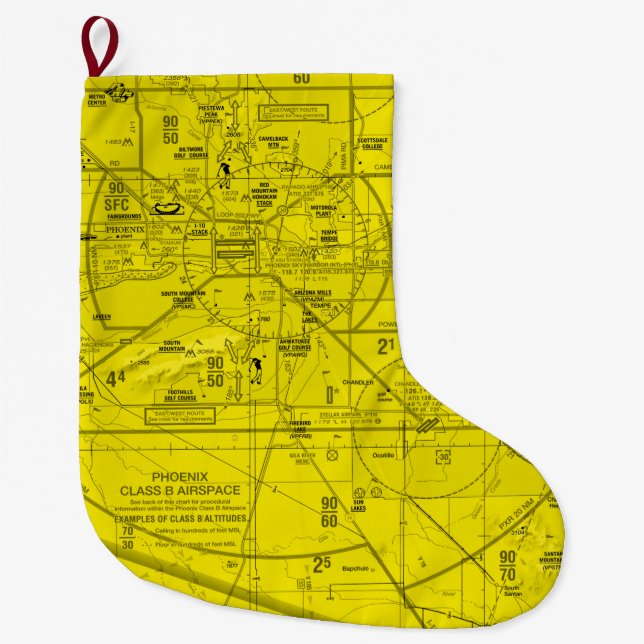 Phoenix Airport TAC Chart Large Christmas Stocking (Front)