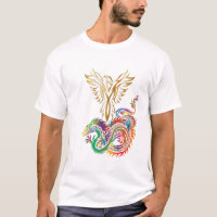 Phoenix and The Dragon Oriental Ying Yang Design
