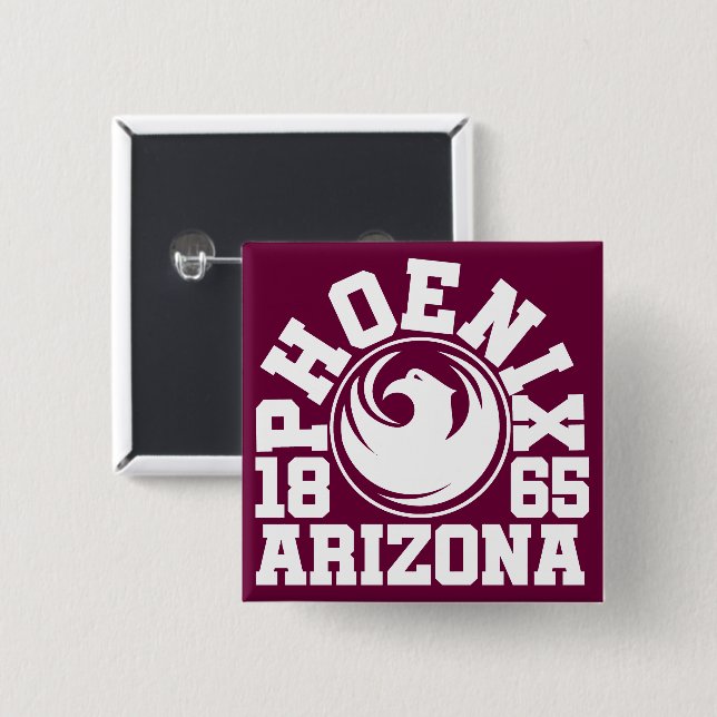 Phoenix,Arizona 2 Inch Square Button (Front & Back)