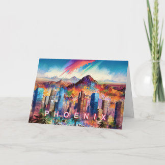 Phoenix Arizona Abstract Skyline  Card