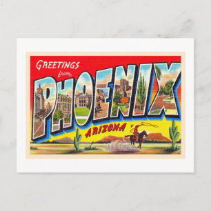 Phoenix Arizona AZ Vintage Grande Lettre Carte pos