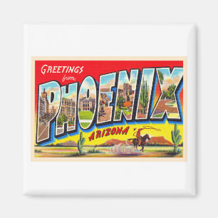 Phoenix Arizona AZ Vintage Large Letter Postcard 1 Magnet
