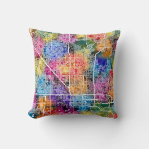 Phoenix Arizona City Map Throw Pillow