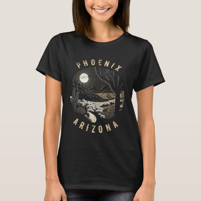 Phoenix Arizona Desert At Night Painting T-Shirt
