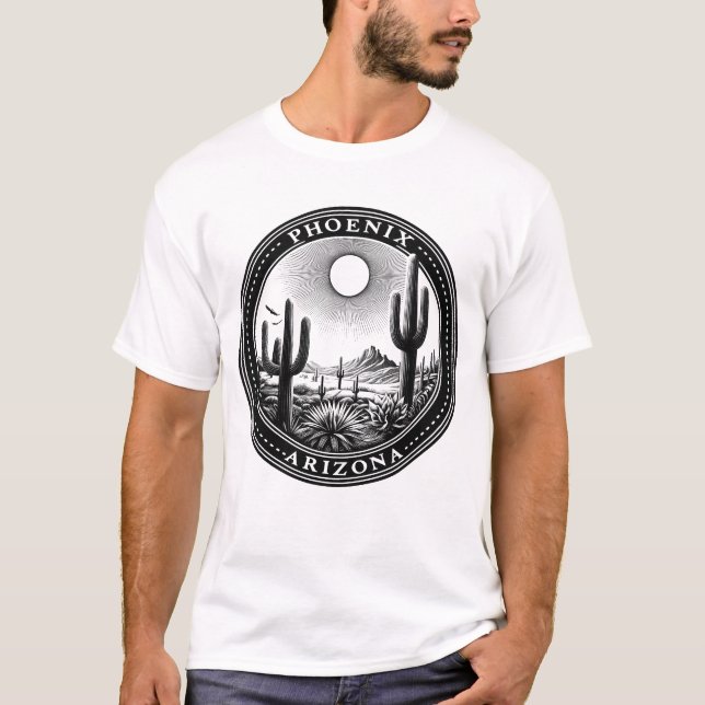 Phoenix Arizona Desert Cactus Plants Adventure T-Shirt (Front)