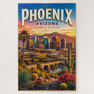 Phoenix Arizona Desert Skyline Scenic Wall Decor Jigsaw Puzzle