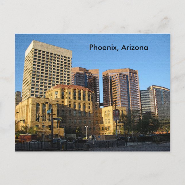 Phoenix, Arizona Downtown Postcard (Front)