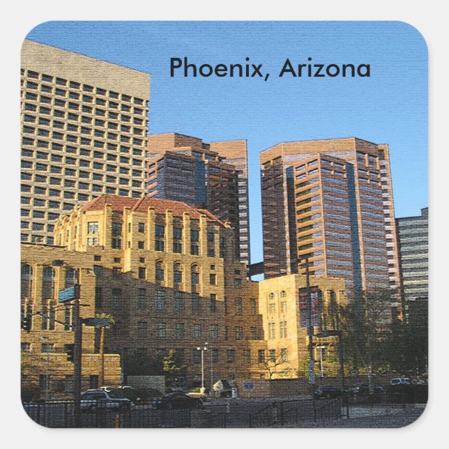Phoenix, Arizona Downtown Square Sticker (Front)