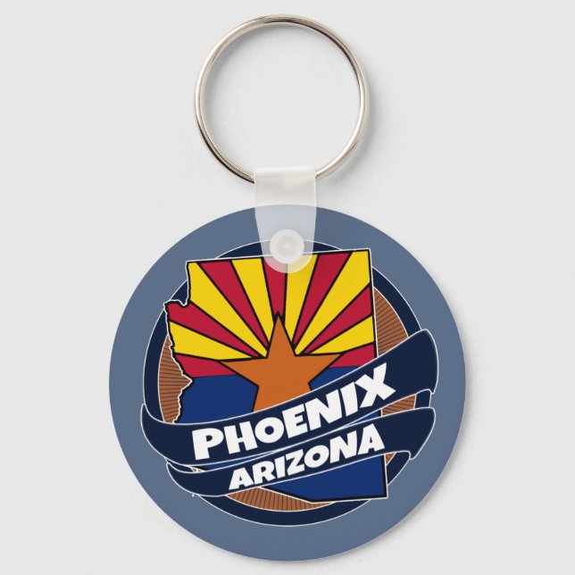 Phoenix Arizona flag burst keychain (Front)