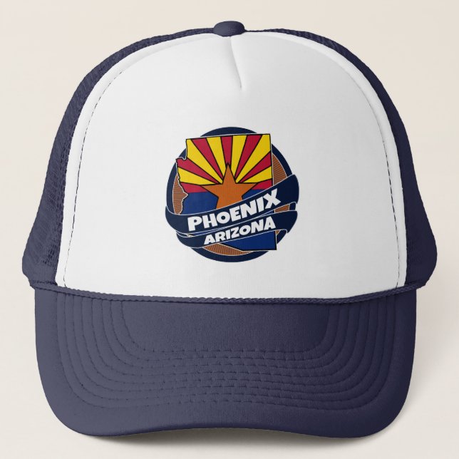Phoenix Arizona flag burst trucker hat (Front)