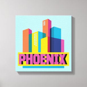 Phoenix, Arizona Neon Skyline Canvas Print