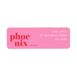 Phoenix Arizona resident Address Label