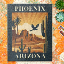 Phoenix Arizona Retro Travel Poster