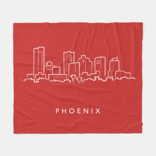 Phoenix Arizona Skyline Fleece Blanket