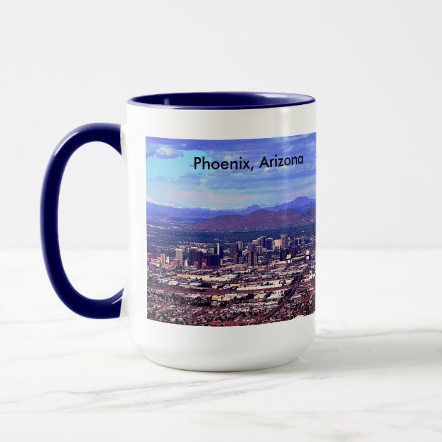 Phoenix Arizona Skyline in Daytime Mug (Left)