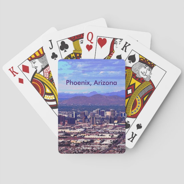 Phoenix Arizona Skyline in Daytime Playing Cards (Back)